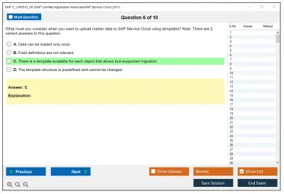 SAP C_C4H510_04 SAP Certified Application AssociateSAP Service Cloud 2011 Practice test exam simulator test engine exam Prep practice test questions answers Image 6