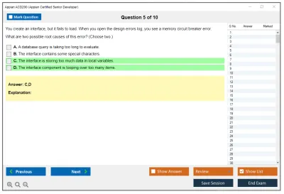 Appian ACD200 Appian Certified Senior Developer Practice test exam simulator test engine exam Prep practice test questions answers Image 5