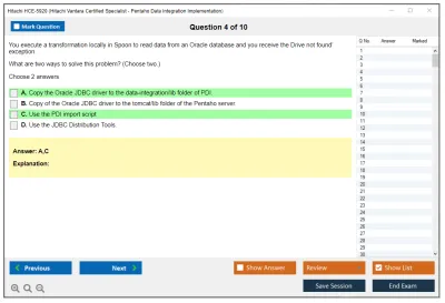 Hitachi HCE-5920 Hitachi Vantara Certified Specialist - Pentaho Data Integration Implementation Practice test exam simulator test engine exam Prep practice test questions answers Image 4