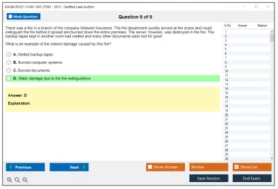 GAQM ISO27-13-001 ISO 27001 : 2013 - Certified Lead Auditor Practice test exam simulator test engine exam Prep practice test questions answers Image 8