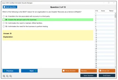 Isaca CISM Certified Information Security Manager Practice test exam simulator test engine exam Prep practice test questions answers Image 3