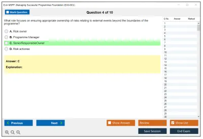 Exin MSPF Managing Successful Programmes Foundation (EX0-003) Practice test exam simulator test engine exam Prep practice test questions answers Image 4