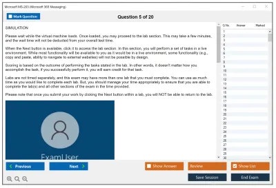 Microsoft MS-203 Microsoft 365 Messaging Practice test exam simulator test engine exam Prep practice test questions answers Image 5