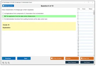 CA Technologies CAT-280 CA AppLogic r3 Administrator Exam Practice test exam simulator test engine exam Prep practice test questions answers Image 6