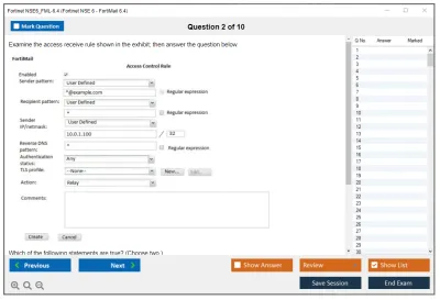 Fortinet NSE6_FML-6.4 Fortinet NSE 6 - FortiMail 6.4 Practice test exam simulator test engine exam Prep practice test questions answers Image 2