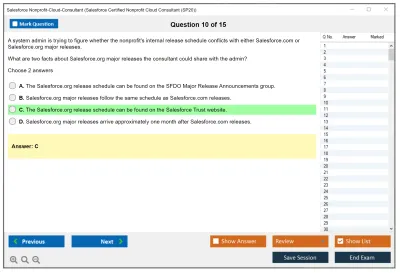 Salesforce Nonprofit-Cloud-Consultant Salesforce Certified Nonprofit Cloud Consultant Practice test exam simulator test engine exam Prep practice test questions answers Image 10