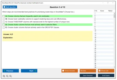 Snowflake ARA-C01 SnowPro Advanced: Architect Certification Exam Practice test exam simulator test engine exam Prep practice test questions answers Image 3