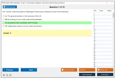 PRMIA 8004 PRM Certification - Exam IV: Case Studies; Standards: Governance, Best Practices and Ethics Practice test exam simulator test engine exam Prep practice test questions answers Image 7