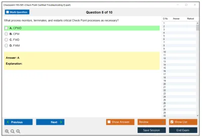 Checkpoint 156-585 Check Point Certified Troubleshooting Expert Practice test exam simulator test engine exam Prep practice test questions answers Image 8