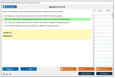 EMC E20-562 VPLEX Specialist Exam for Storage Administrators Practice test exam simulator test engine exam Prep practice test questions answers Image 10