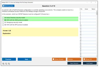 Netapp NS0-173 Cisco and NetApp FlexPod Design Specialist Practice test exam simulator test engine exam Prep practice test questions answers Image 5