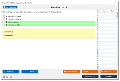 Juniper JN0-251 Mist AI - Associate (JNCIA-MistAI) Practice test exam simulator test engine exam Prep practice test questions answers Image 1