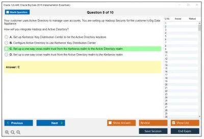 Oracle 1z0-449 Oracle Big Data 2016 Implementation Essentials Practice test exam simulator test engine exam Prep practice test questions answers Image 8