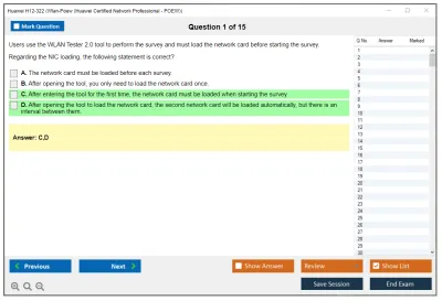 Huawei H12-322 Huawei Certified ICT Professional - Wireless Local Area Network- Planning and Optimizing Enterprise WLAN Practice test exam simulator test engine exam Prep practice test questions answers Image 1