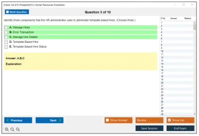 Oracle 1z0-416 PeopleSoft 9.2 Human Resources Essentials Practice test exam simulator test engine exam Prep practice test questions answers Image 3