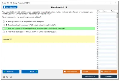 Juniper JN0-1101 Design-Associate (JNCDA) Practice test exam simulator test engine exam Prep practice test questions answers Image 6