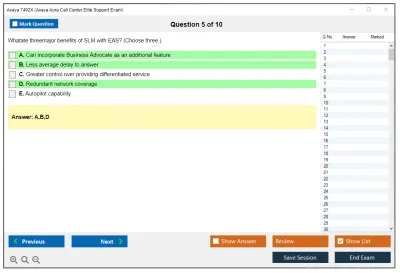 Avaya 7492X Avaya Aura® Call Center Elite Support Exam Practice test exam simulator test engine exam Prep practice test questions answers Image 5
