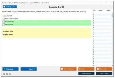 SAP C_C4H510_04 SAP Certified Application AssociateSAP Service Cloud 2011 Practice test exam simulator test engine exam Prep practice test questions answers Image 1