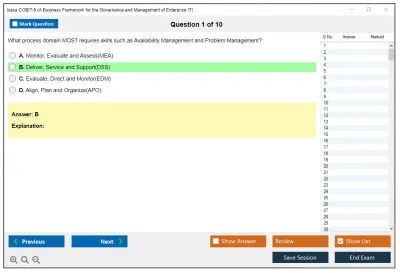 Isaca COBIT-5 A Business Framework for the Governance and Management of Enterprise IT Practice test exam simulator test engine exam Prep practice test questions answers Image 1