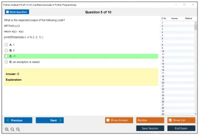 Python Institute PCAP-31-03 Certified Associate in Python Programming Practice test exam simulator test engine exam Prep practice test questions answers Image 6