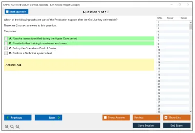 SAP C_ACTIVATE12 SAP Certified Associate - SAP Activate Project Manager Practice test exam simulator test engine exam Prep practice test questions answers Image 1