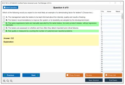 ISTQB TM12 ISTQB-BCS Certified Tester Advanced Level- Test Manager (2012) Practice test exam simulator test engine exam Prep practice test questions answers Image 4