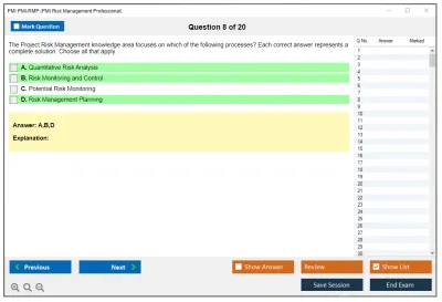 PMI PMI-RMP PMI Risk Management Professional (PMI-RMP) Exam Practice test exam simulator test engine exam Prep practice test questions answers Image 8