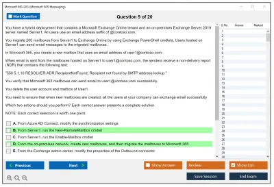 Microsoft MS-203 Microsoft 365 Messaging Practice test exam simulator test engine exam Prep practice test questions answers Image 9