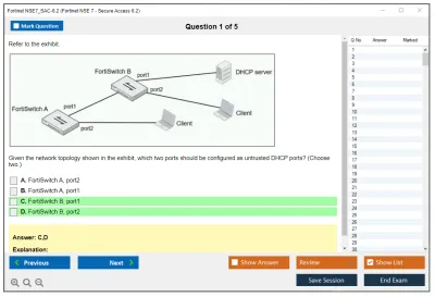 Fortinet NSE7_SAC-6.2 Fortinet NSE 7 - Secure Access 6.2 Practice test exam simulator test engine exam Prep practice test questions answers Image 1