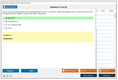 ABA CTFA Certified Trust and Financial Advisor Practice test exam simulator test engine exam Prep practice test questions answers Image 15