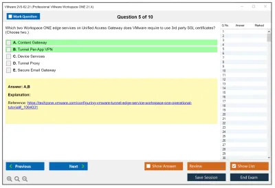 VMware 2V0-62.21 Professional VMware Workspace ONE 21.X Practice test exam simulator test engine exam Prep practice test questions answers Image 5