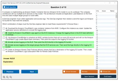 Amazon Web Services DOP-C02 AWS Certified DevOps Engineer - Professional Practice test exam simulator test engine exam Prep practice test questions answers Image 2