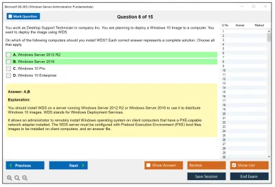 Microsoft 98-365 Windows Server Administration Fundamentals Practice test exam simulator test engine exam Prep practice test questions answers Image 6