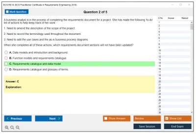 BCS RE18 BCS Practitioner Certificate in Requirements Engineering 2018 Practice test exam simulator test engine exam Prep practice test questions answers Image 2