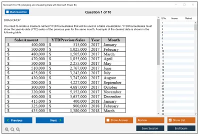 Microsoft 70-778 Analyzing and Visualizing Data with Microsoft Power BI Practice test exam simulator test engine exam Prep practice test questions answers Image 1