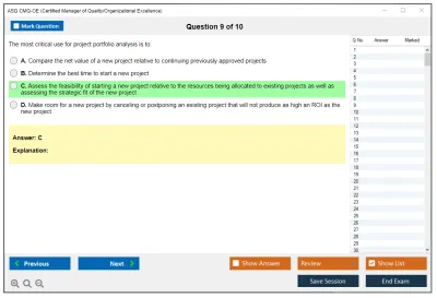 ASQ CMQ-OE Certified Manager of Quality/Organizational Excellence Exam Practice test exam simulator test engine exam Prep practice test questions answers Image 9
