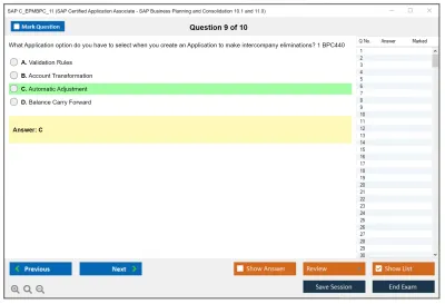 SAP C_EPMBPC_11 SAP Certified Application Associate - SAP Business Planning and Consolidation 10.1 and 11.0 Practice test exam simulator test engine exam Prep practice test questions answers Image 9