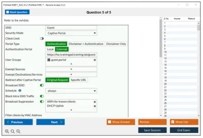 Fortinet NSE7_SAC-6.2 Fortinet NSE 7 - Secure Access 6.2 Practice test exam simulator test engine exam Prep practice test questions answers Image 5