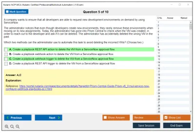 Nutanix NCP-MCA Nutanix Certified Professional - Multicloud Automation (NCP-MCA) v6 Exam Practice test exam simulator test engine exam Prep practice test questions answers Image 5