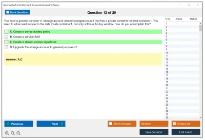 Microsoft AZ-104 Microsoft Azure Administrator Practice test exam simulator test engine exam Prep practice test questions answers Image 12