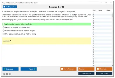 Avaya 3312 Avaya Aura® Contact Center Administration Exam Practice test exam simulator test engine exam Prep practice test questions answers Image 8