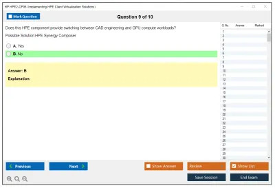 HP HPE2-CP05 Implementing HPE Client Virtualization Solutions Practice test exam simulator test engine exam Prep practice test questions answers Image 9