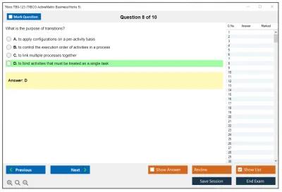 Tibco TB0-123 TIBCO ActiveMatrix BusinessWorks 5 Practice test exam simulator test engine exam Prep practice test questions answers Image 8