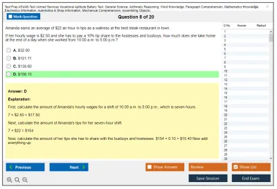 Test Prep ASVAB-Test Armed Services Vocational Aptitude Battery Test: General Science, Arithmetic Reasoning, Word Knowledge, Paragraph Comprehension, Mathematics Knowledge, Electronics Information, Automotive & Shop Information, Mechanical Comprehension, Assembling Objects Practice test exam simulator test engine exam Prep practice test questions answers Image 8
