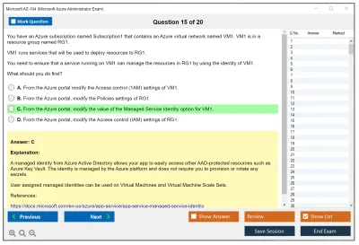 Microsoft AZ-104 Microsoft Azure Administrator Practice test exam simulator test engine exam Prep practice test questions answers Image 15