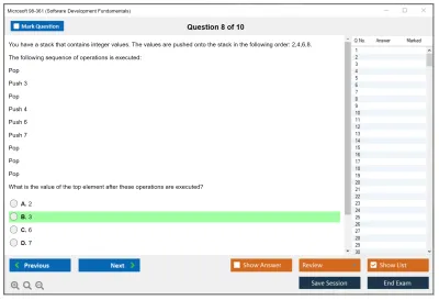 Microsoft 98-361 Software Development Fundamentals Practice test exam simulator test engine exam Prep practice test questions answers Image 8