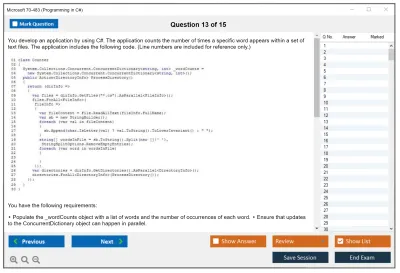 Microsoft 70-483 Programming in C# Practice test exam simulator test engine exam Prep practice test questions answers Image 13