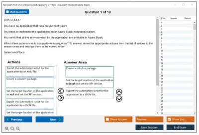 Microsoft 70-537 Configuring and Operating a Hybrid Cloud with Microsoft Azure Stack Practice test exam simulator test engine exam Prep practice test questions answers Image 1