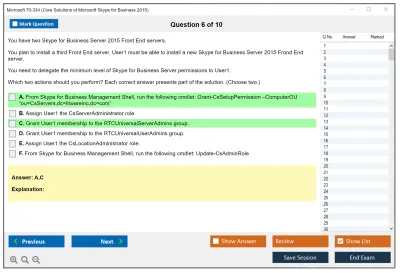 Microsoft 70-334 Core Solutions of Microsoft Skype for Business 2015 Practice test exam simulator test engine exam Prep practice test questions answers Image 6