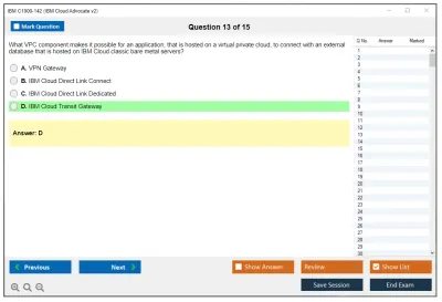 IBM C1000-142 IBM Cloud Advocate v2 Practice test exam simulator test engine exam Prep practice test questions answers Image 13